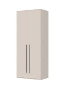 Einfacher Kleiderschrank mit zwei Türen Neiafu 01, Farbe: Kaschmir, Soft-Close-Funktion, Maße: 224 x 92 x 56 cm, verstellbare Füße, eine Kleiderstange