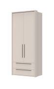 Kleiderschrank mit Rahmen Neiafu 31, zwei Schubladen, Farbe: Kaschmir, Soft-Close-System, eine Kleiderstange, drei Einlegeböden, Maße: 226 x 97 x 60 cm