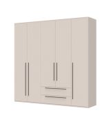 Heller Drehtürenschrank mit fünf Türen Neiafu 17, Farbe: Kaschmir, zwei Schubladen, Soft-Close-Funktion, drei Kleiderstangen, Maße: 224 x 227 x 56 cm