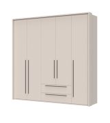 Kleiderschrank mit genügend Stauraum Neiafu 45, Farbe: Kaschmir, zwei Schubladen, Maße: 226 x 232 x 60 cm, drei Kleiderstangen, Soft-Close-Funktion, verstellbare Füße