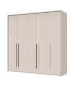 Fünftüriger Kleiderschrank mit Rahmen Neiafu 41, Farbe: Kaschmir, Maße: 226 x 232 x 60 cm, drei Kleiderstangen, neun Einlegeböden, Soft-Close-System