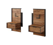 Zwei Nachtkommoden mit jeweils einer Schublade Jendouba 03 | Farbe: Kastanie / Anthrazit | Soft-Close-Funktion | inkl. LED-Beleuchtung | Maße: 102 x 48 x 39,5 cm