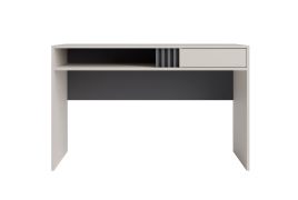 Schlichter Schreibtisch Niel 09, Farbe: Kaschmir, Maße: 76 x 120 x 55 cm, eine Schublade, ein Fach, für Bürozimmer