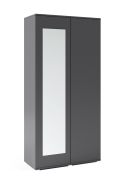 Schlichter Kleiderschrank mit zwei Fächer Zapopan 23, Farbe: Grafit, hochwertiges Material, Maße: 185 x 90 x 40 cm, zwei ausziehbare Kleiderstangen