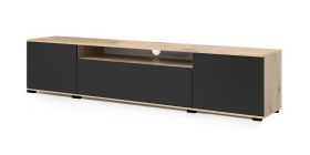 TV-Unterschrank / TV-Möbel im eleganten Design Zapopan 125, TV-Board, Farbe: Eiche Artisan / Schwarz, stabil, Push-to-open Funktion, für Wohnzimmer