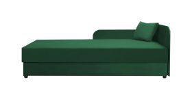 Tagesbett / Gästebett mit bequemer Polsterung Lobatos 110, Kopfteil rechts, Farbe: Dunkelgrün, Stauraum, Liegefläche: 80 x 195 cm, für Gästezimmer