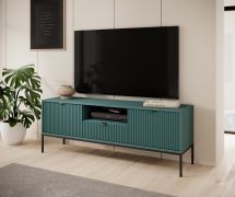 TV-Möbel mit genügend Stauraum Worthing 10, Farbe: Grün / Schwarz - Abmessungen: 56 x 154 x 39 cm (H x B x T)