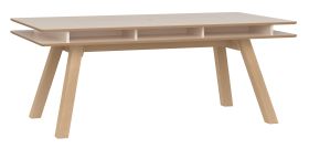 Esstisch | Farbe: Beige / Eiche | Maße: 200 x 100 cm | Nische für Blumen oder frische Kräuter | Beine: Kiefernholz gebeizt und lackiert | modernes Design