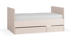 Jugendbett | 2 Schubladen | Farbe: Beige | Kinderbett | Liegefläche: 90 x 160 - 200 cm | inkl. Lattenrost | Vergrößerbar | für Jugendzimmer