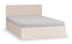 Einzelbett / Jugendbett | Farbe: Beige | inkl. Lift up Lattenrost | Liegefläche: 120 x 200 cm | schlichtes Design | Bettkasten für Bettwäsche