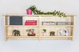 Hängeregal / Wandregal Kiefer massiv Vollholz natur Junco 336 - Abmessungen: 47 x 124 x 24 cm (H x B x T)