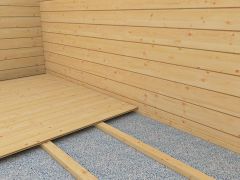 Fußboden für Gartenhaus Wiesentraum 01, 34 mm Blockbohlenhaus, mit Grundfläche 9 m²