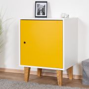 Jugendzimmer - Nachtkommode Syrina 14, Farbe: Weiß / Gelb - Abmessungen: 72 x 54 x 45 cm (H x B x T)