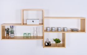 Hängeregal / Wandregal Kiefer massiv Vollholz natur Junco 282 - Abmessungen: 76 x 166 x 20 cm (H x B x T)