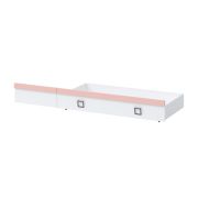 Schublade für Bett Benjamin, Farbe: Weiß / Rosa- Abmessungen: 27 x 74 x 138 cm (H x B x L)