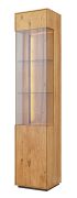 Vitrine Sienne 02 Türanschlag rechtsseitig, 205 x 43 x 37 cm, inkl. LED-Beleuchtung, Holz gebürstet, in Wildeiche geölt, getöntes Glas, 1 Tür, 5 Böden