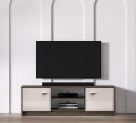 TV-Unterschrank Mackenzie 06 | Farbe: Eiche Dunin / Kaschmir Hochglanz | Maße: 104 x 40 x 85 cm | Griffe: Metall | 2 Türen | ABS-Kanten | Soft-Close