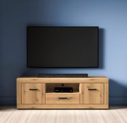 TV-Unterschrank Athens 06| Farbe: Eiche Evoke | Griffe: Kunststoff | 2 Türen | 1 Schublade | Maße: 160 x 40 x 55 cm | Soft-Close | 1 Fach