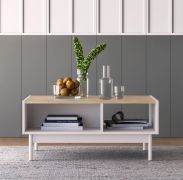 Couchtisch Humboldt 09 | Farbe: Eiche Cremona  / Kaschmir | Beine: Metall | für Wohnzimmer | Maße: 90 x 60 x 40 cm | ABS-Kanten | 2 Fächer | sehr geräumig