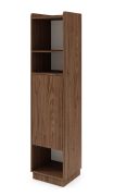 Regal | Farbe: Kaschmir / Alba-Walnuss | 1 Drehtür | 6 Fächer | 45 x 42 x 195 cm | Push-to-open Funktion | Bücherregal | für Wohnzimmer