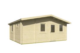 Gartenhaus Sonnstein 01 inkl. Fußboden - 40 mm Blockbohlenhaus, Grundfläche: 29,75 m², Satteldach, 5 Fenster mit Doppelverglasung aus Isolierglas