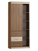Schrank Pasuruan 03, Farbe: Nuss / Ahorn - Abmessungen: 195 x 85 x 37 cm (H x B x T)