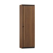 Schrank Mojokerto 21, Farbe: Walnuss / Schwarz - Abmessungen: 194 x 60 x 39 cm (H x B x T)