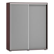 Schiebetürenschrank / Kleiderschrank Tabubil 20, Farbe: Wenge / Grau - Abmessungen: 145 x 120 x 41 cm (H x B x T)