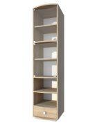 Vitrine Rabaul 33, Farbe: Sonoma Eiche - Abmessungen: 200 x 49 x 40 cm (H x B x T)