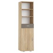 Schrank Ciomas 29, Farbe: Sonoma Eiche / Grau - Abmessungen: 190 x 50 x 40 cm (H x B x T)