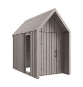 Gartenschuppen | 1 Raumhohes Fenster | Grau-Beige | Grundfläche: 4,50 m² | Skandinavischer Style | Satteldach | Außenmaße: 162,4 x 207,7 cm | Malmö 10