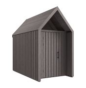Gartenhütte aus massiver Fichte | 1 Fenster | Grau-Braun | Grundfläche: 4,64 m² | Skandinavischer Style | Satteldach | Malmö 24 | Außenmaße: 162,4 x 285,7 cm