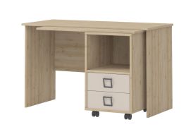 Schreibtisch 29, Farbe: Buche / Creme - 76 x 125 x 60 cm (H x B x T)