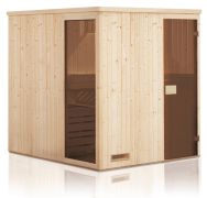 Elementsauna Kawir 68 mm mit 1 Sichtfenster und Dachkranz - Außenmaße (B x T x H): 244 x 244 x 199 cm