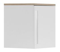 Aufsatz für Drehtürenschrank/ Kleiderschrank Burgos 02, Farbe: Eiche / Weiß - 45 x 40 x 38 cm (H x B x T)