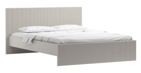 Einzelbett in Kaschmir, Liegefläche 90 x 200 cm, Rillenmuster an Kopf- und Fußteil, inkl. Lattenrost, modernes Gästebett, sehr stabil und langlebig