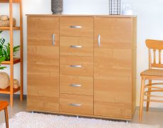 Kommode Kebumen 01, Farbe: Erle - Abmessungen: 120 x 120 x 40 cm (H x B x T)