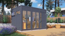 Gartenhaus Jena 05 inkl. Fußboden, Anthrazit - Elementgartenhaus, Nutzfläche: 7,65 m²