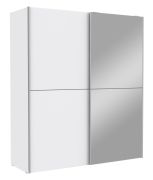 Schiebetürenschrank / Kleiderschrank Pibor 21, Farbe: Weiß - Abmessungen: 191 x 170 x 61 cm (H x B x T)