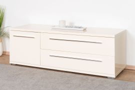 TV-Unterschrank Garim 26, Farbe: Beige Hochglanz - 46 x 135 x 45 cm (H x B x T)