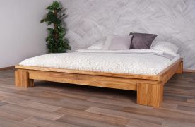 Doppelbett Tasman 02 Wildeiche massiv geölt - Liegefläche: 160 x 200 cm (B x L)