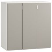 Kommode Bellaco 31, Farbe: Weiß / Grau - Abmessungen: 92 x 90 x 47 cm (H x B x T)