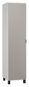 Drehtürenschrank / Kleiderschrank Pantanoso 12, Farbe: Weiß / Grau - Abmessungen: 195 x 47 x 57 cm (H x B x T)
