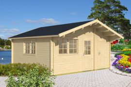 Steiner Shopping Gartenhaus Silberspitze 05 inkl. Fußboden - 70 mm Blockbohlenhaus, Grundfläche: 23,5 m², Satteldach