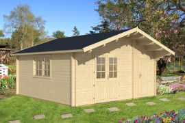 Steiner Shopping Gartenhaus Silberspitze 06 inkl. Fußboden - 70 mm Blockbohlenhaus, Grundfläche: 23,5 m², Satteldach