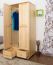 Kleiderschrank Massivholz natur 012 - 190 x 80 x 60 cm (H x B x T)
