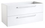 Waschtischunterschrank Rajkot 58, Farbe: Weiß glänzend – 50 x 99 x 45 cm (H x B x T)