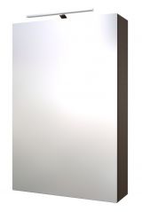 Badezimmer - Spiegelschrank Nadiad 36, Farbe: Eiche Schwarz – 70 x 46 x 14 cm (H x B x T)