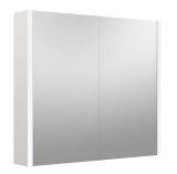 Badezimmer - Spiegelschrank Malegaon 07, Farbe: Weiß matt – Abmessungen: 65 x 73 x 12 cm (H x B x T)