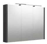 Badezimmer - Spiegelschrank Malegaon 17, Farbe: Grau matt – Abmessungen: 65 x 88 x 12 cm (H x B x T)